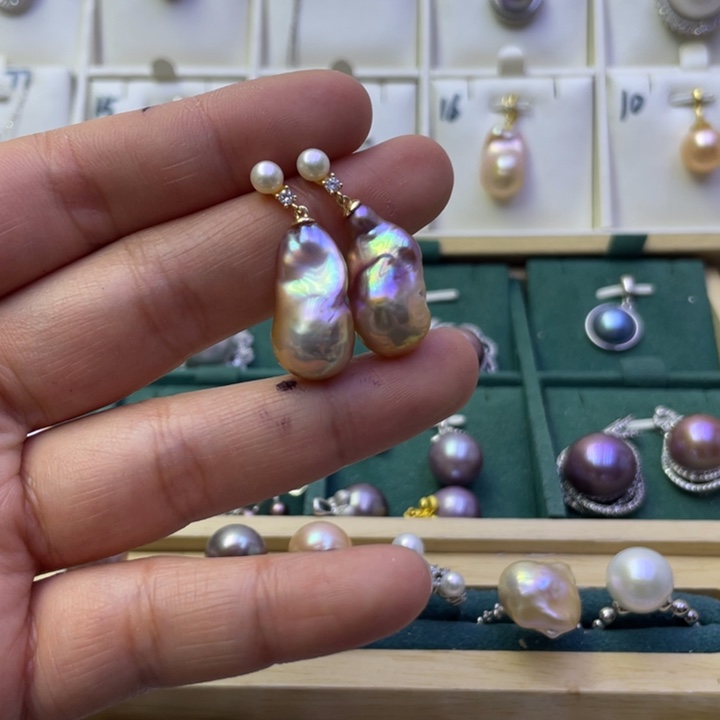 淡水珍珠耳饰合金香***?