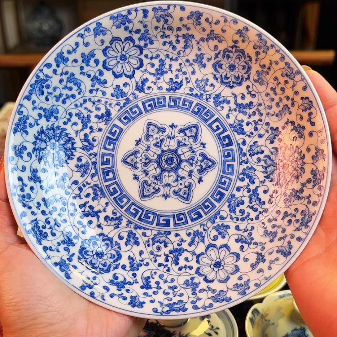 杯重工点工缠枝花卉宝相纹壶乘纯手绘