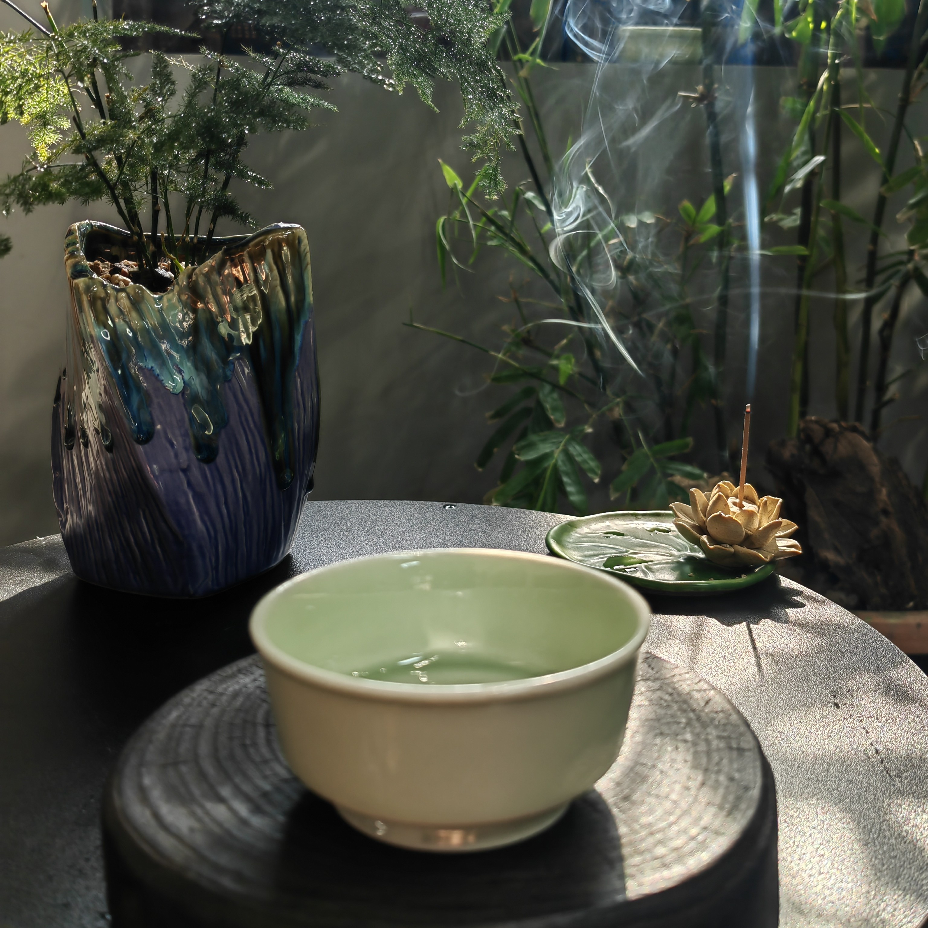 宋钧官窑翠青品茗杯
