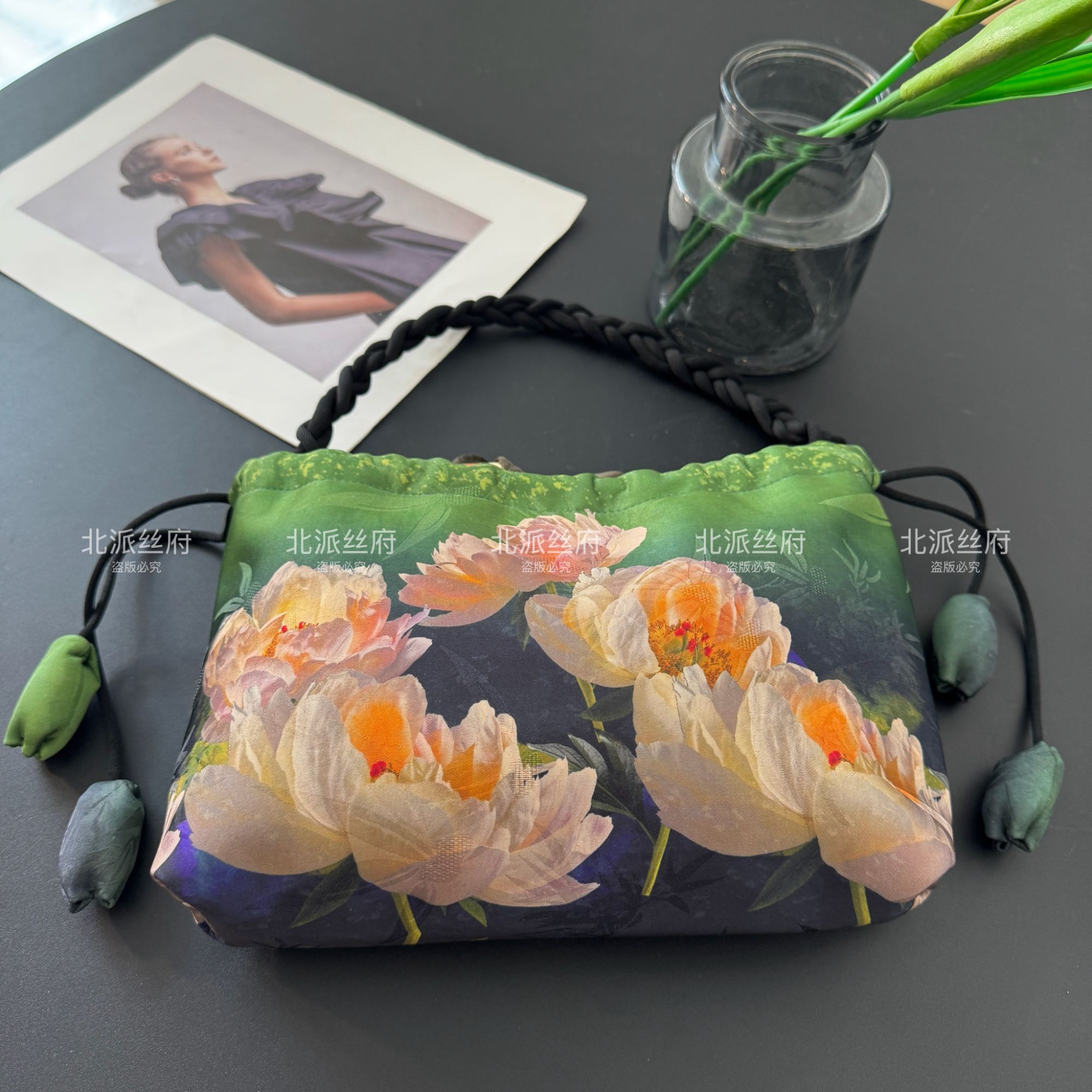 【云朵包】19*29双夹层双抽绳香囊新中式国风双面定位花肩带可调节