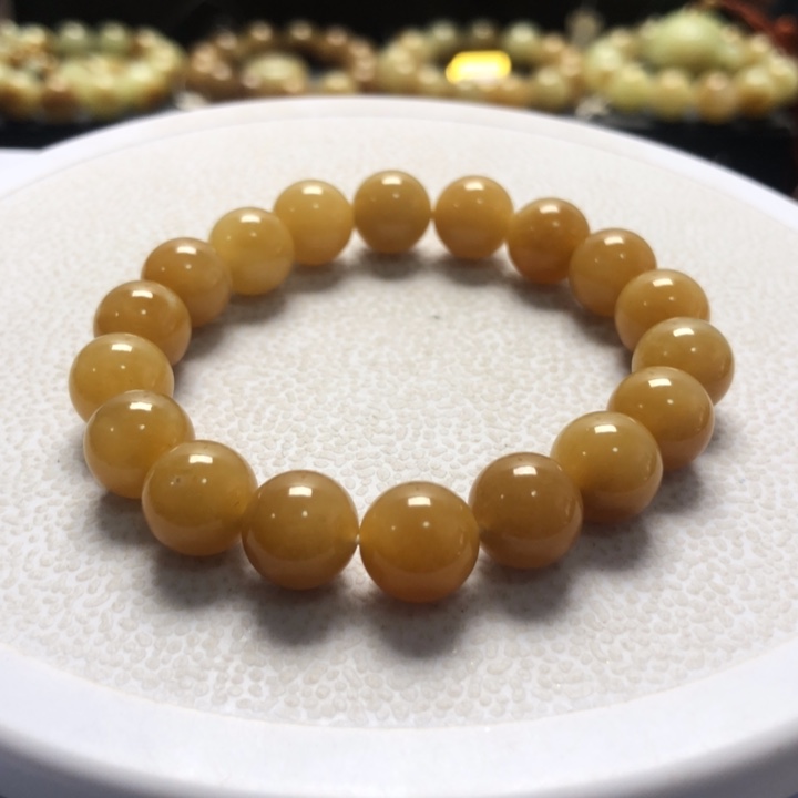 和田玉手串未镶嵌卡10