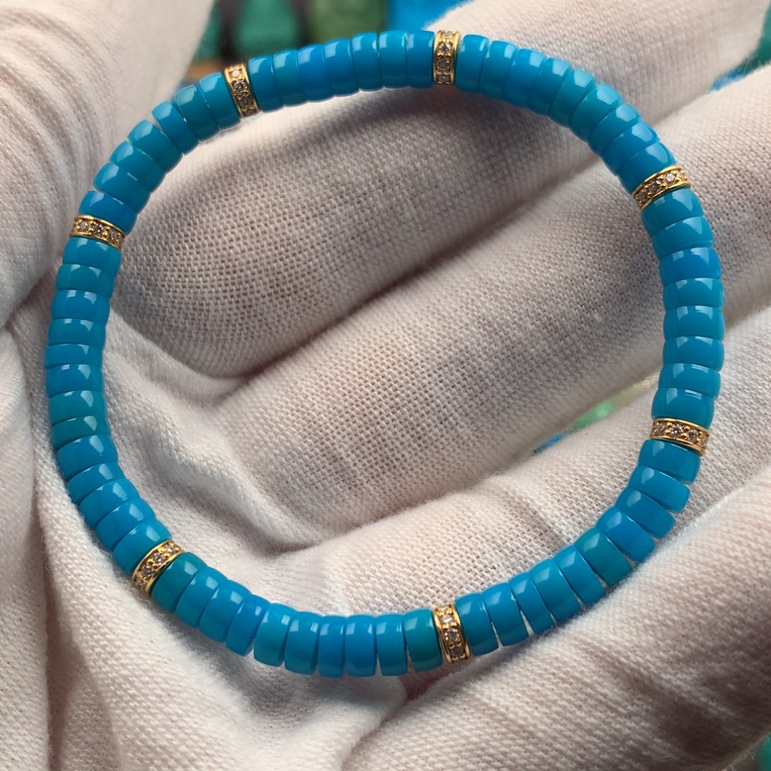 绿松石18K金镶嵌绿松石