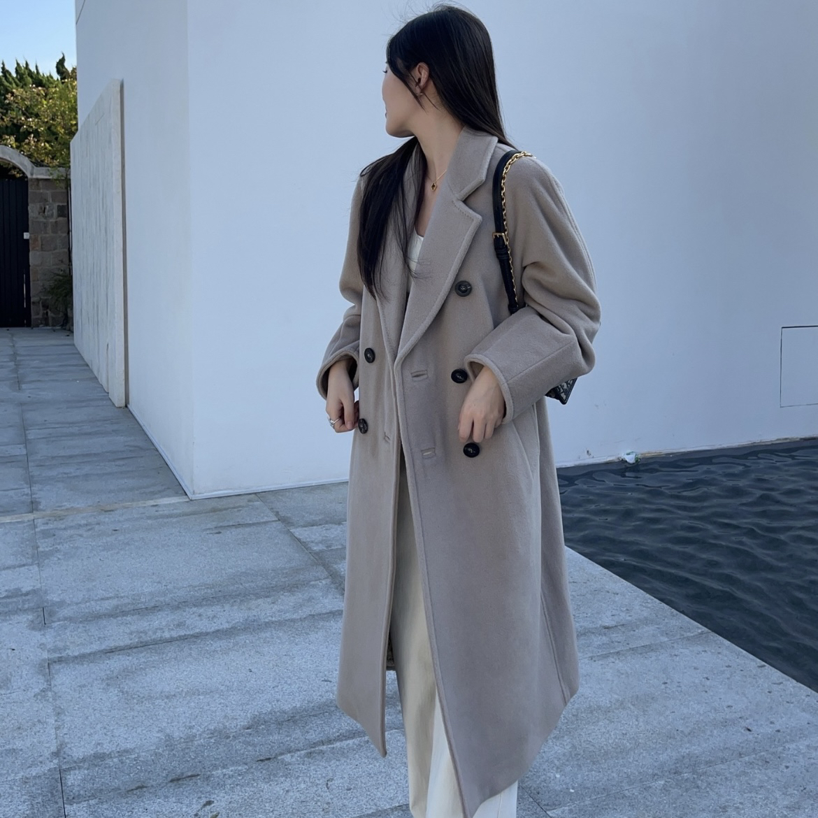 maxmara/麦斯马拉 wdf34 101801经典款双面毛呢宽松排扣大衣 38码
