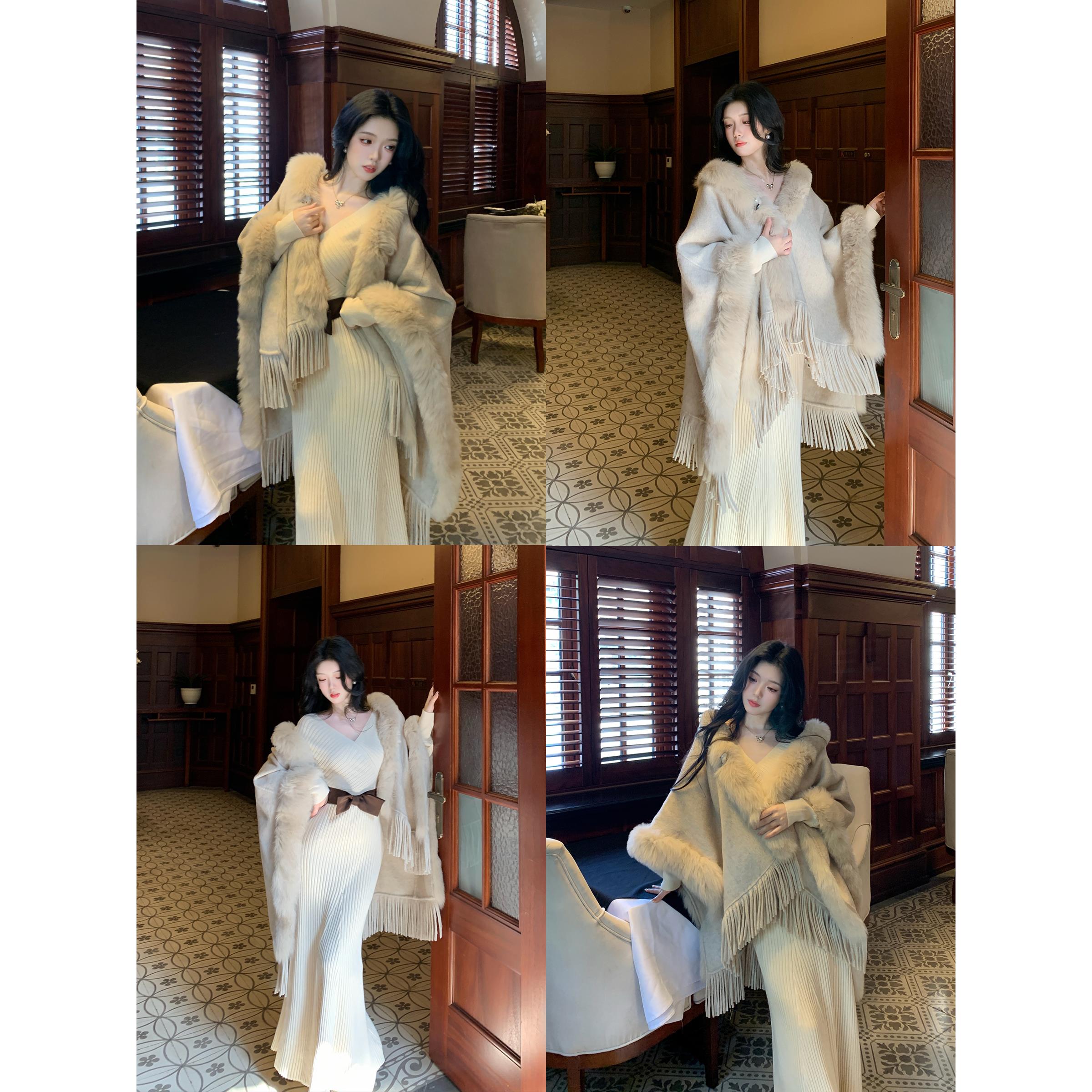 【思思定制】千金风披肩斗篷大衣名媛气质高级感2025年新款披风女