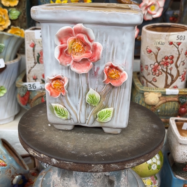 紫砂花盆粗陶材质多肉花盆