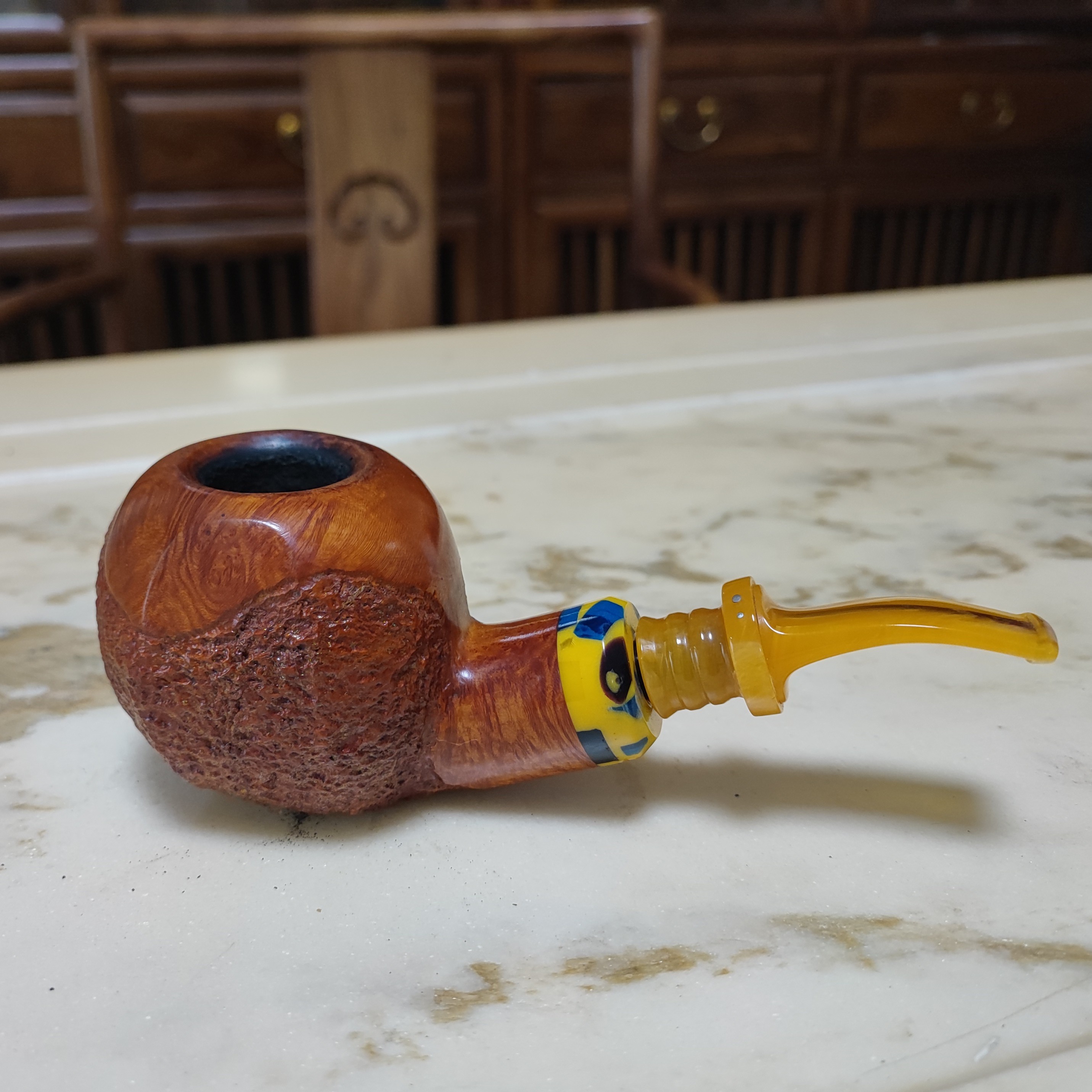 温斯洛E级大师斗 巨型稀有手工烟斗 西洋古董收藏 石楠木烟斗近新