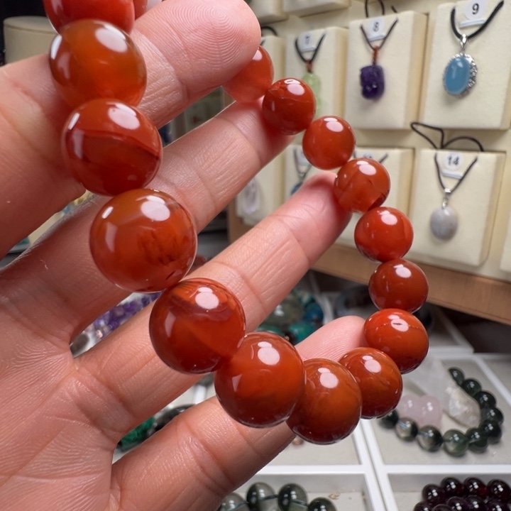 南红玛瑙未镶嵌手链天然南红玛瑙