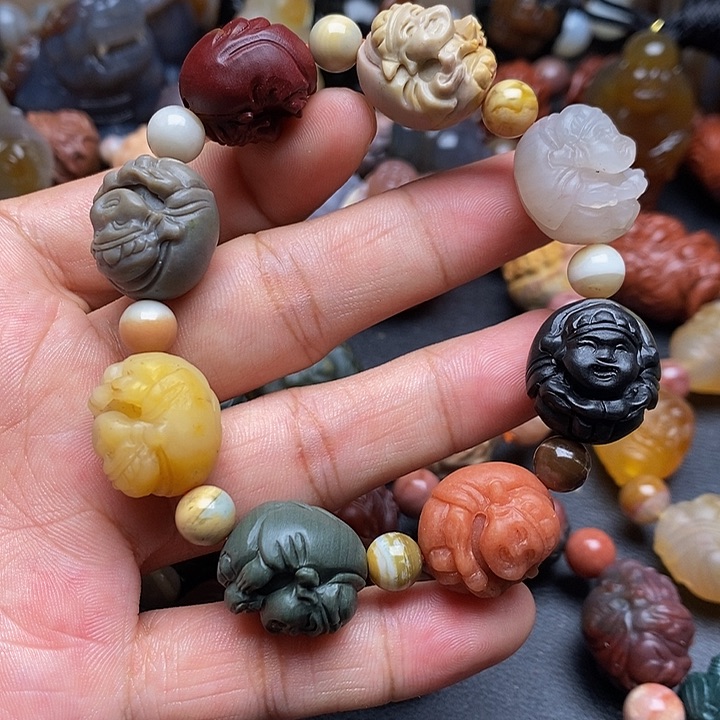 玛瑙/玉髓手链未镶嵌ぅ****ᴜ