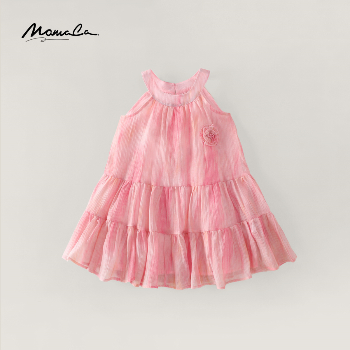 MOMOCO夏季款女童中大童甜美渐变连衣裙77630470008