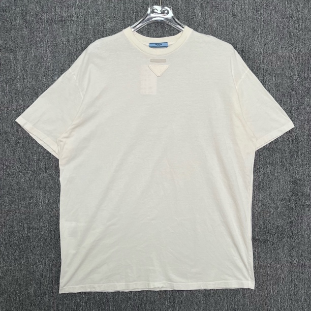 99新 Prada/普拉达 SS24纯色徽标圆领短袖/XS码/99新/13542