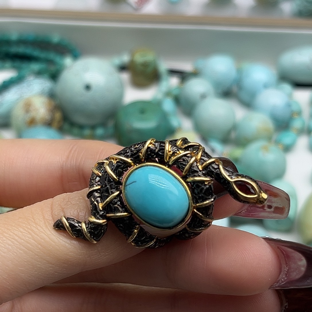 绿松石银S925镶嵌珠宝奇石