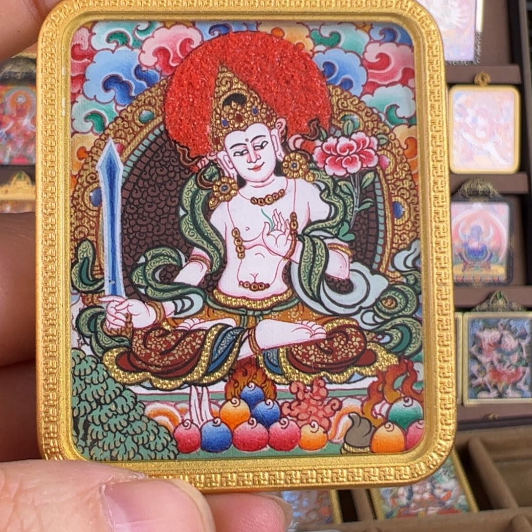 如***花吊坠虚空藏唐卡绘画作品