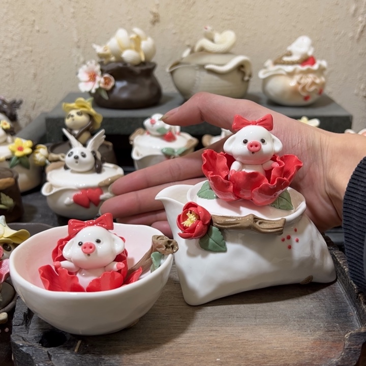 小猪宝瓶一壶一杯