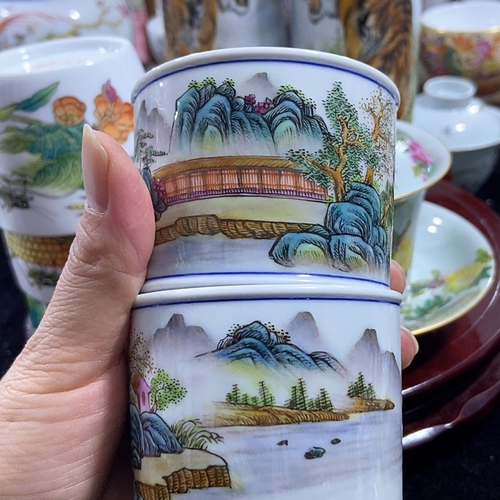 陶景德镇陶瓷艺术山水主人杯