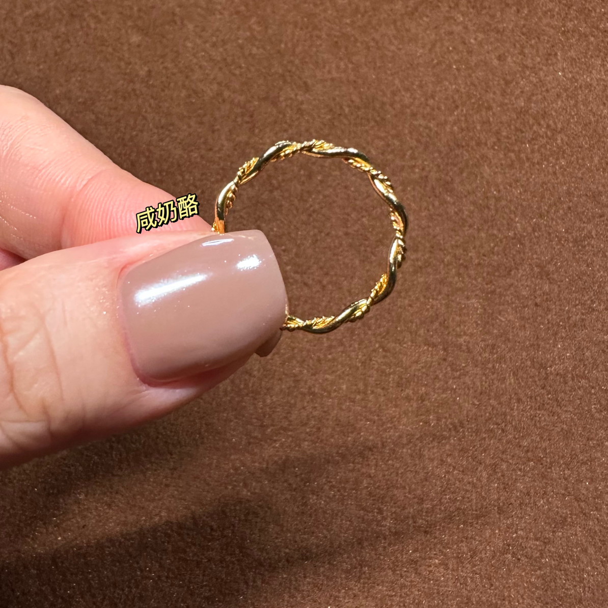 钛钢戒指 经典双层扭纹麻花戒指女叠戴高级感不掉色 洗手不掉色！