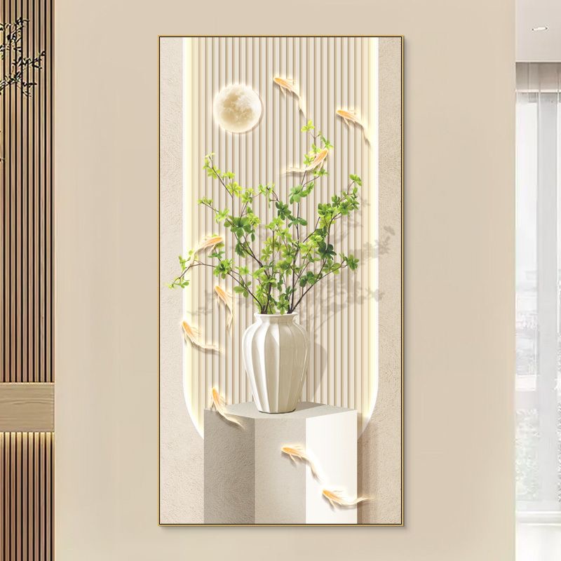 九鱼玄关清新奶油风入户走廊过道挂画现代简约九鱼图玄关画