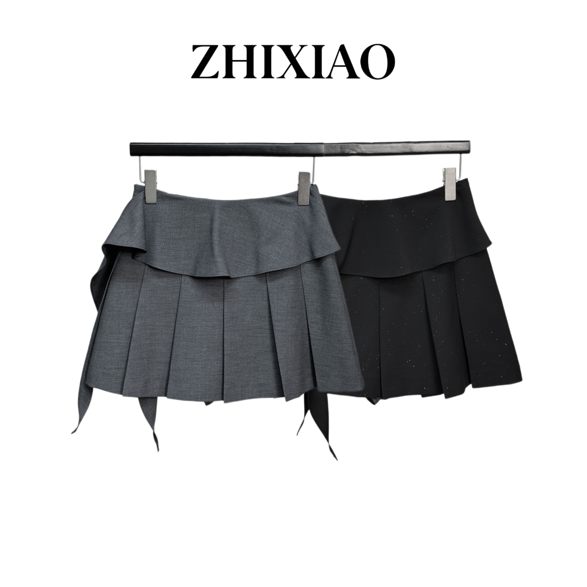 【ZHIXIAO】秋冬新款：百褶亮闪短裙82322