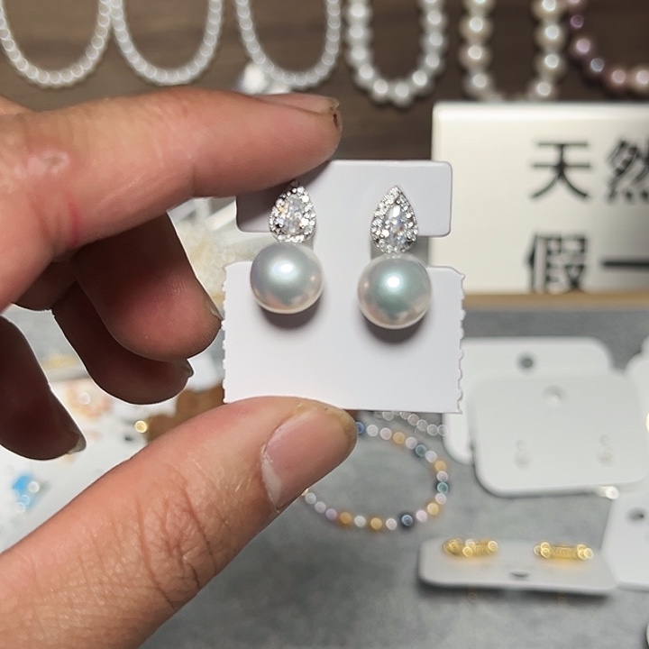 耳饰淡水珍珠银S925镶嵌