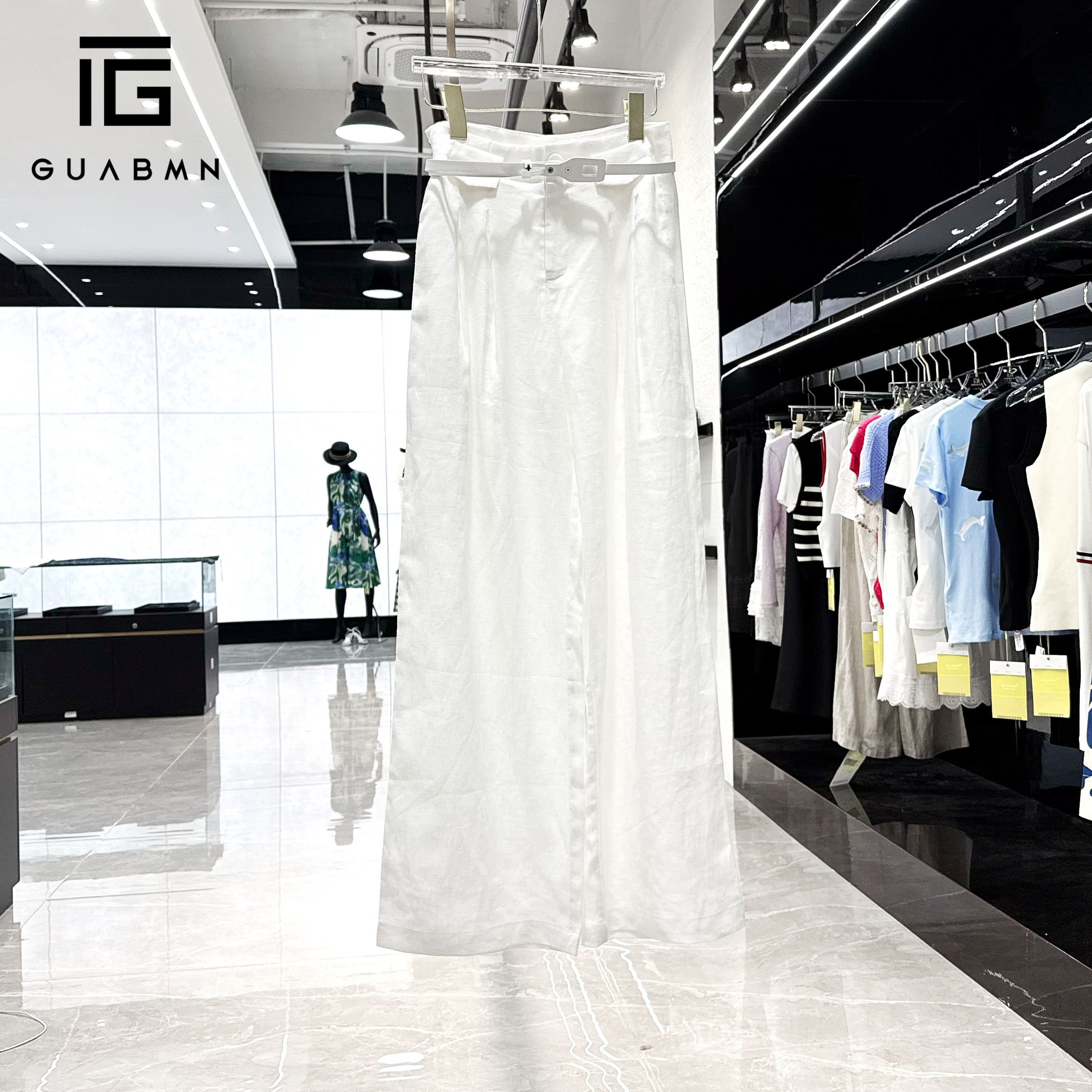 GUABMN2025夏季新款高腰百搭休闲裤直筒阔腿裤百搭夏日穿搭5130