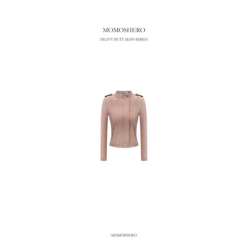 Momoshero【曼城“冷都女”粉】小美粉！320g双面磨毛半高领掐腰外套