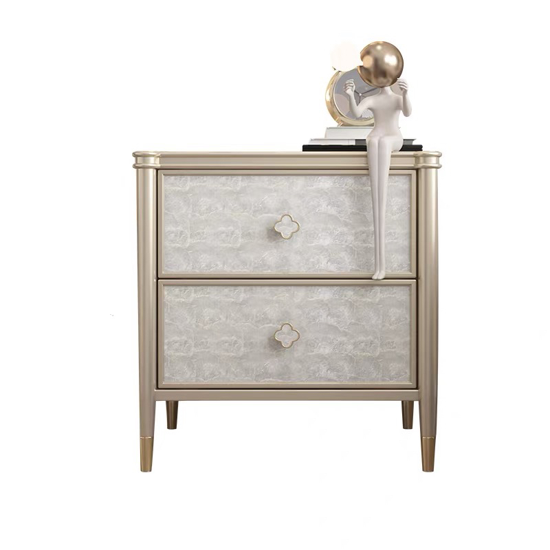 床头柜2个圆角款艺术图案复古储藏简约置物玄关2门