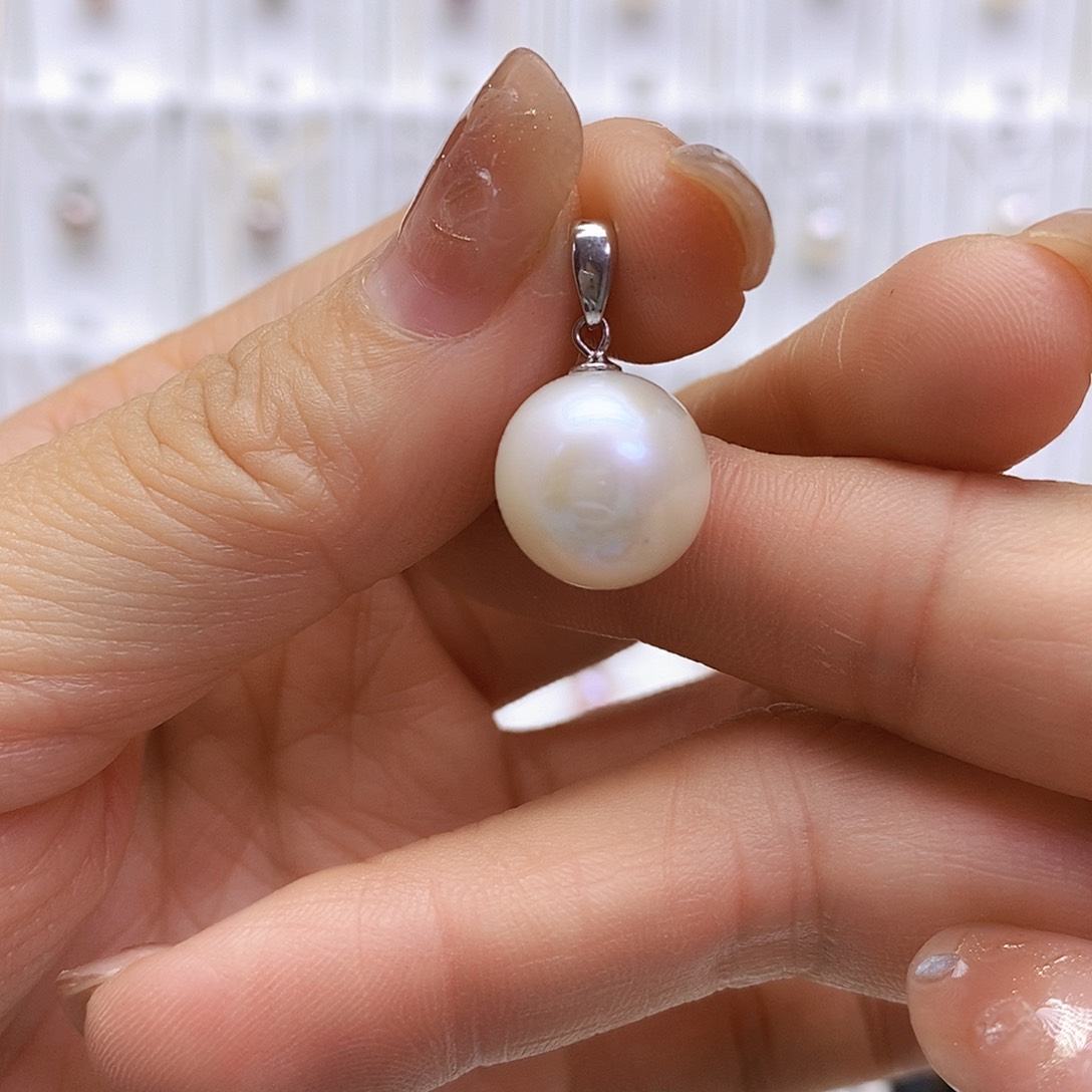 淡水珍珠吊坠(不含链)银S925镶嵌