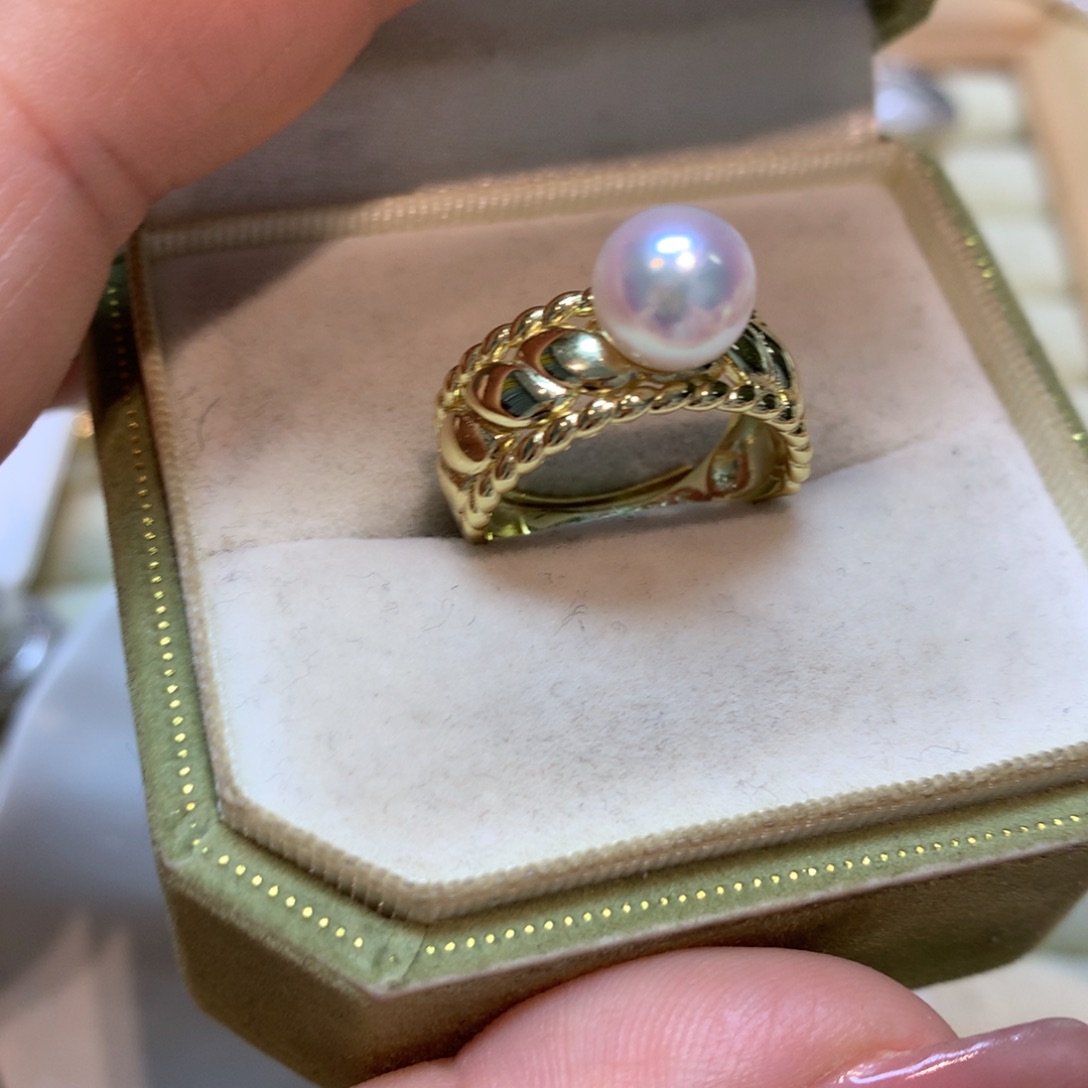 海水珍珠戒指银S925镶嵌