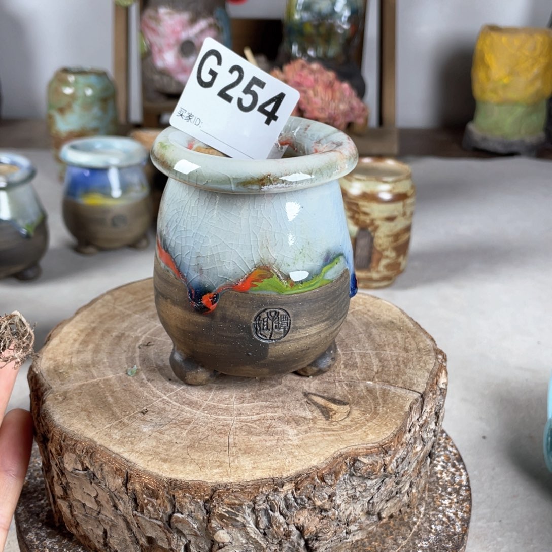 紫砂花盆小蛮腰内口4.5