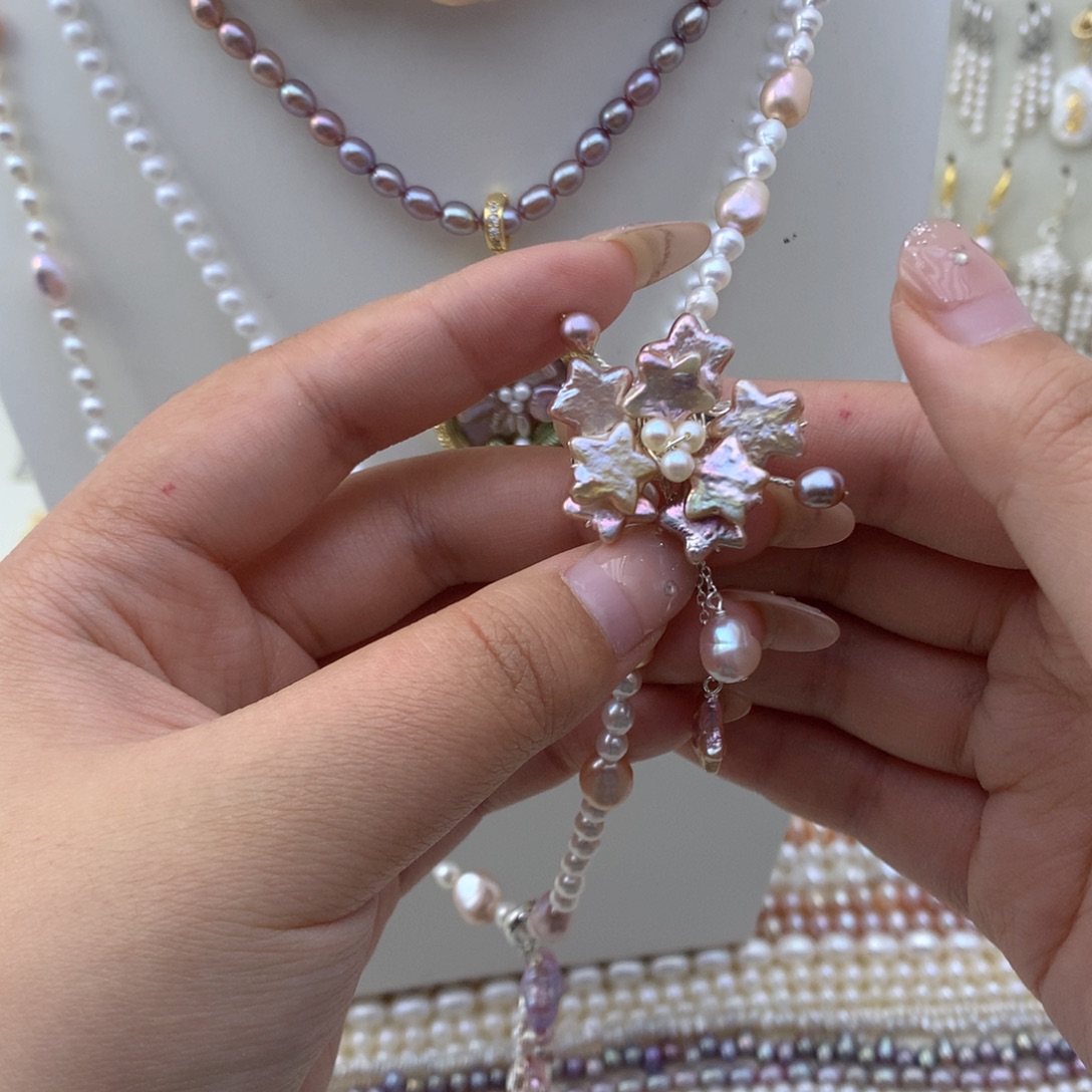 合金淡水珍珠吊坠(不含链)