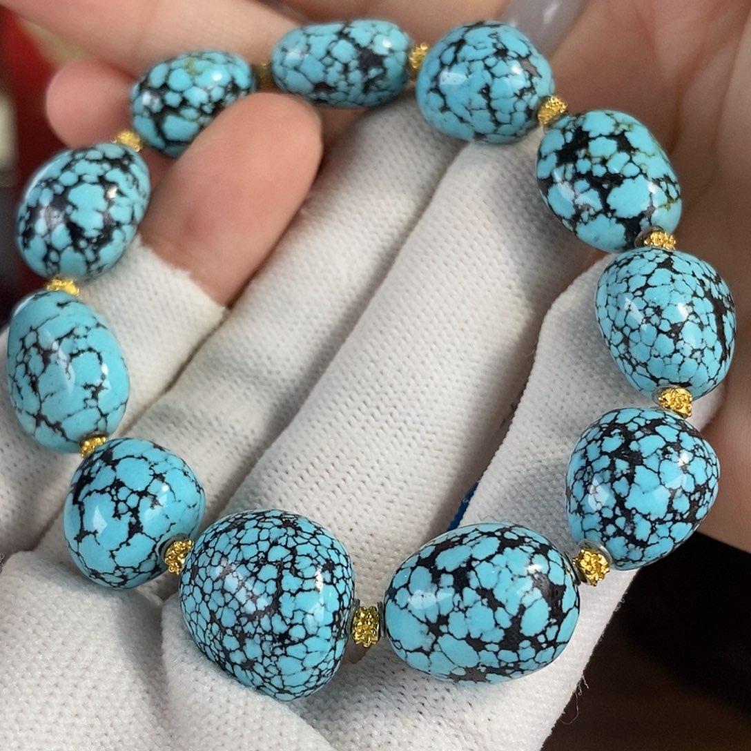 绿松石银S925镀金镶嵌珠宝奇石