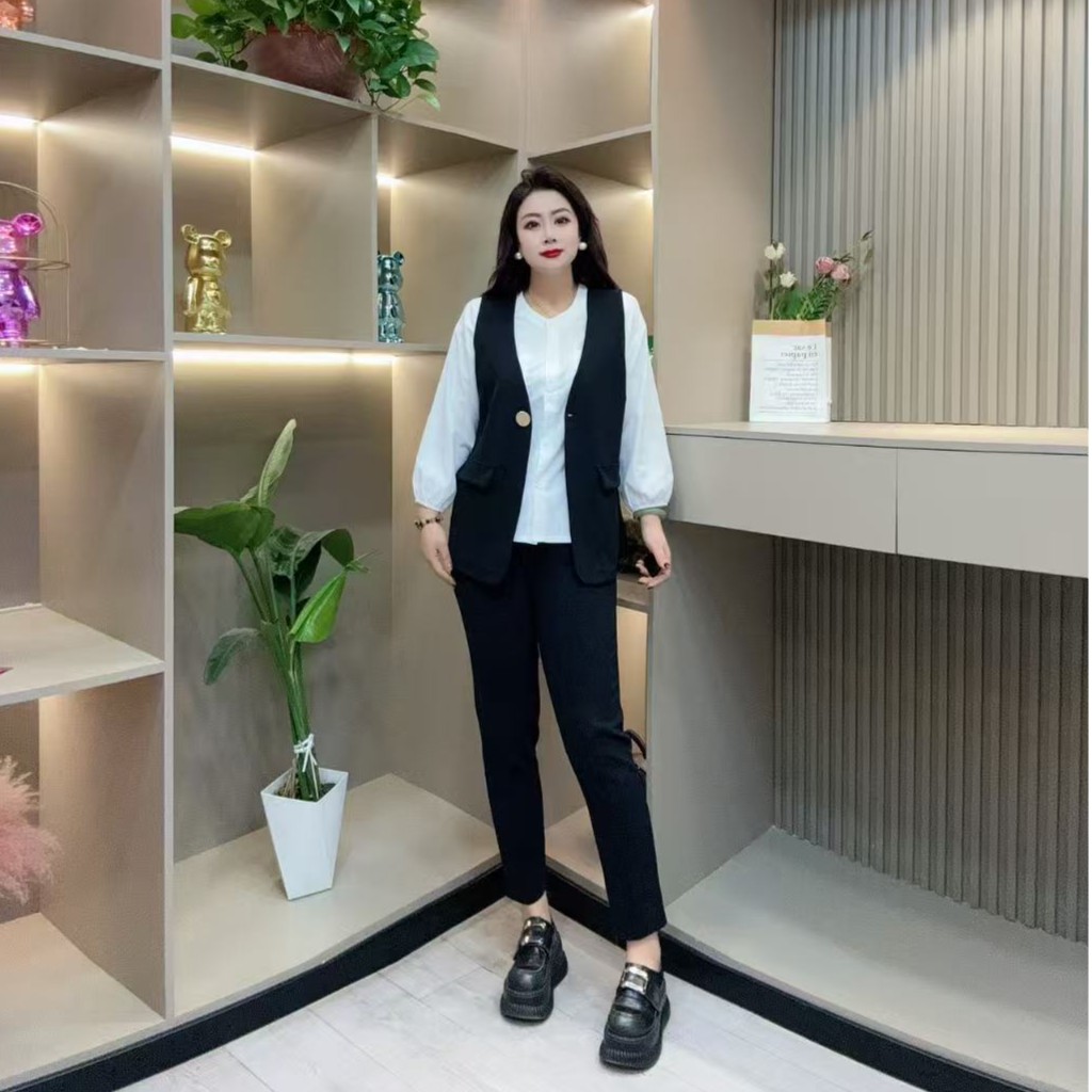 秋季三件套装-鸿 2892时尚休闲洋气潮流百搭显瘦胖MM大码女装新款
