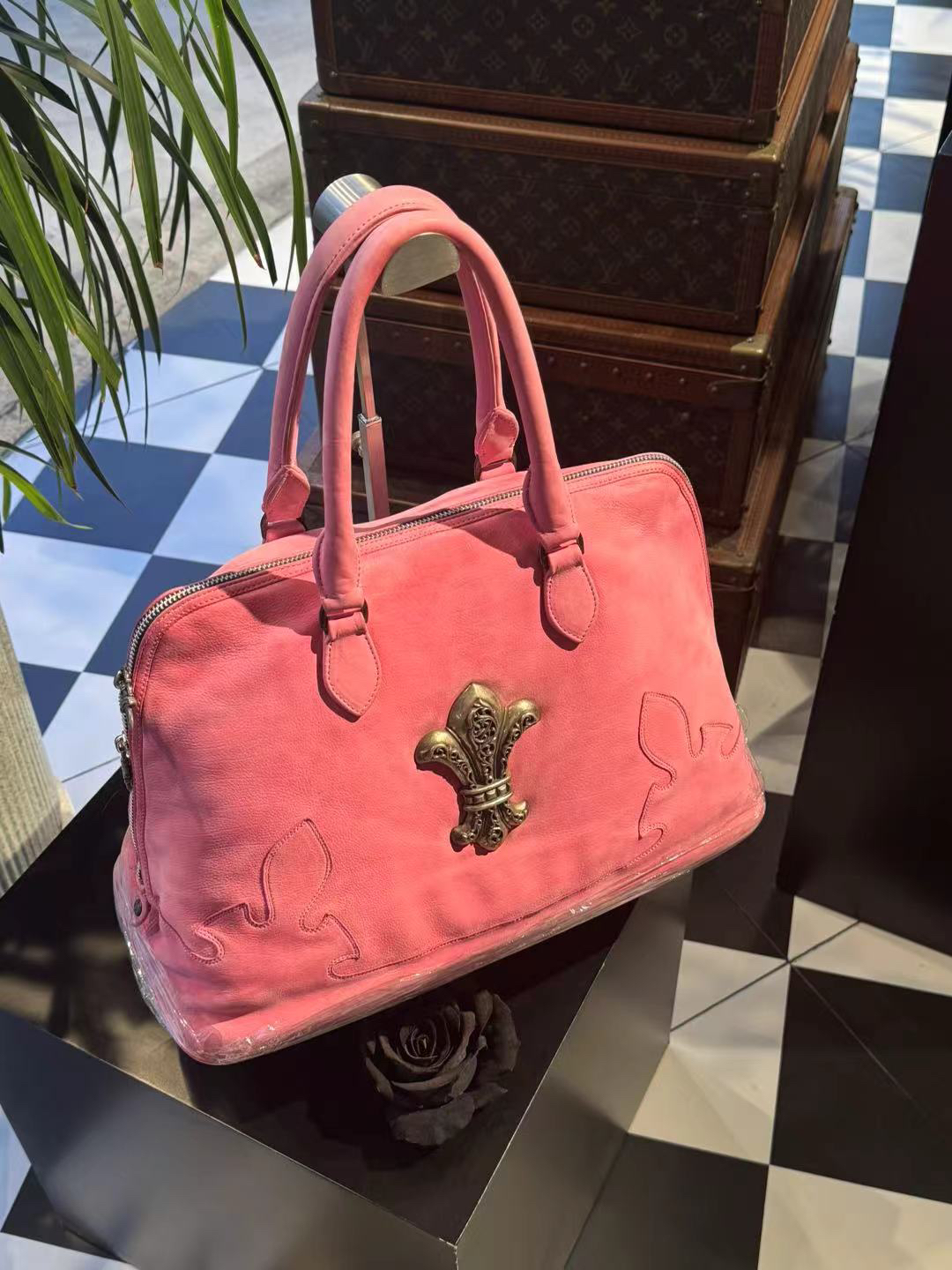 95新 Chrome Hearts/克罗心 克罗心 粉色保龄球包 3697618