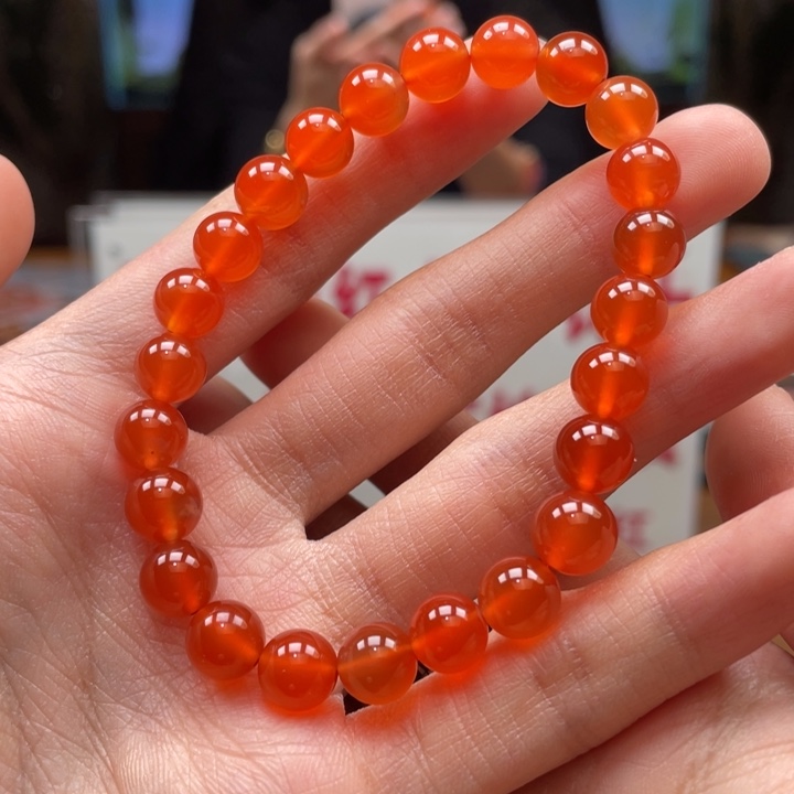 南红玛瑙串未镶嵌8➕河湾冰红