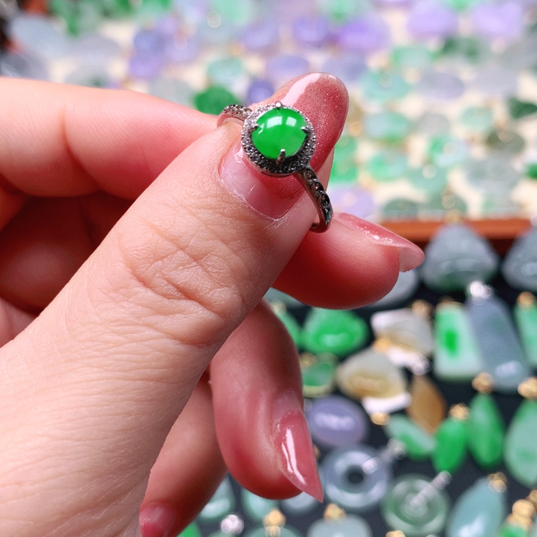 翡翠银S925镶嵌吊坠(不含链)