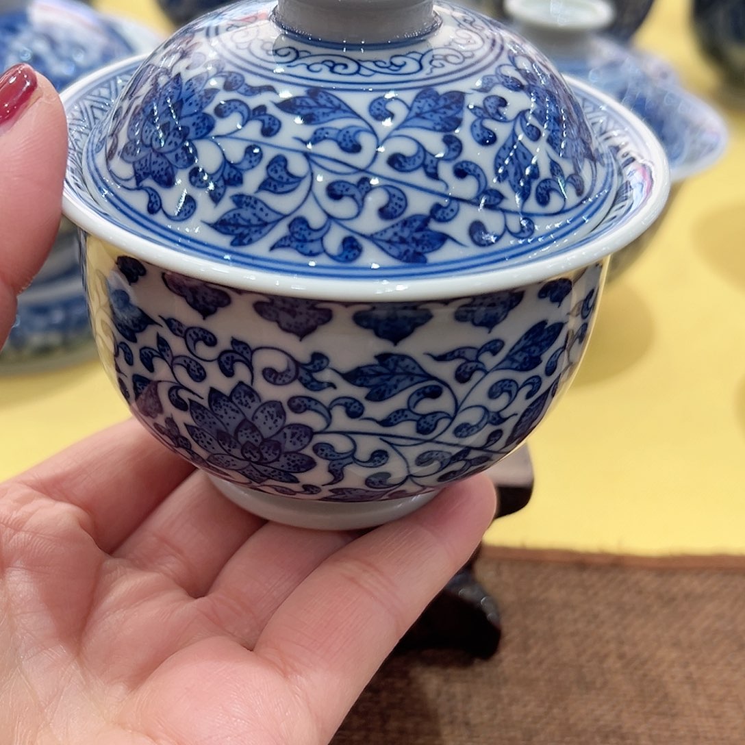 瀚***斋正宗景德镇柴窑盖碗福利价