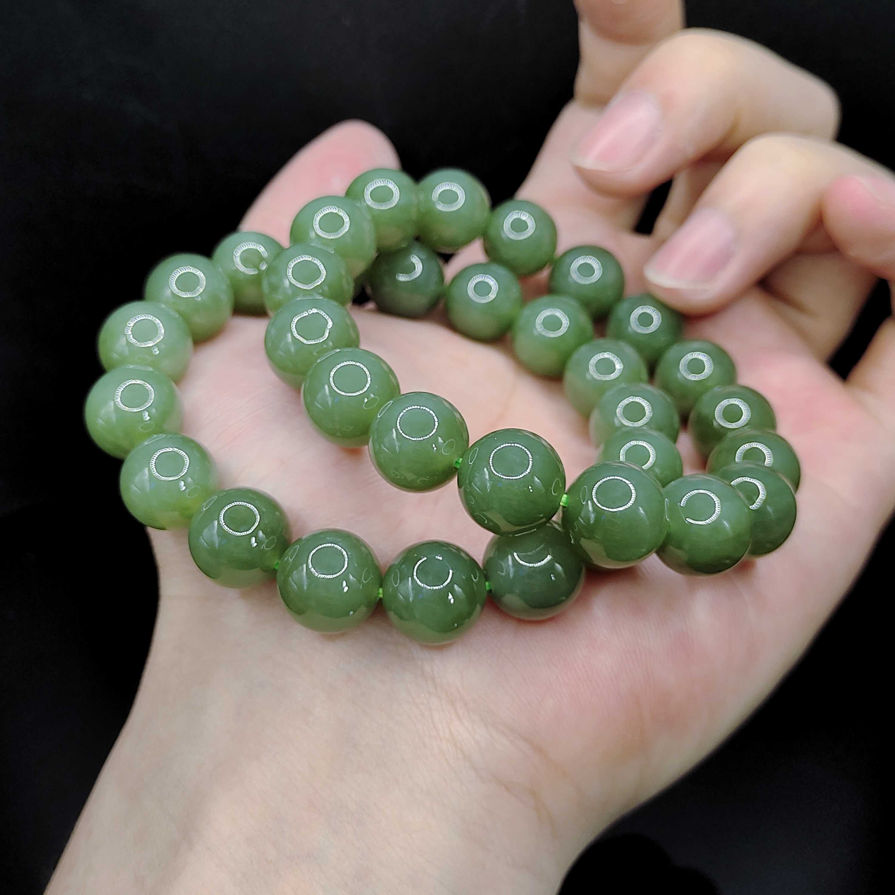 【老三珠宝】和田玉单圈手串H5【多样性发其一】约12mm