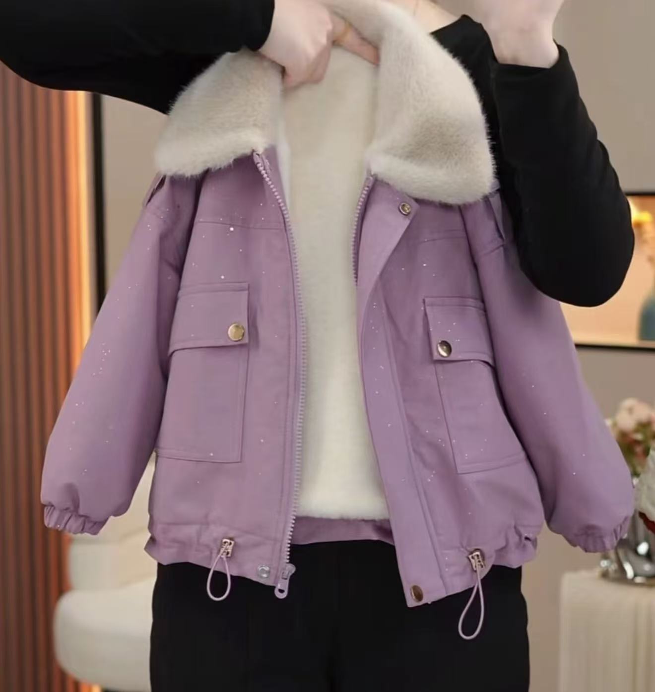 女童宽松百搭冬装韩版2025新款洋气加绒加厚时尚休闲网红外套潮