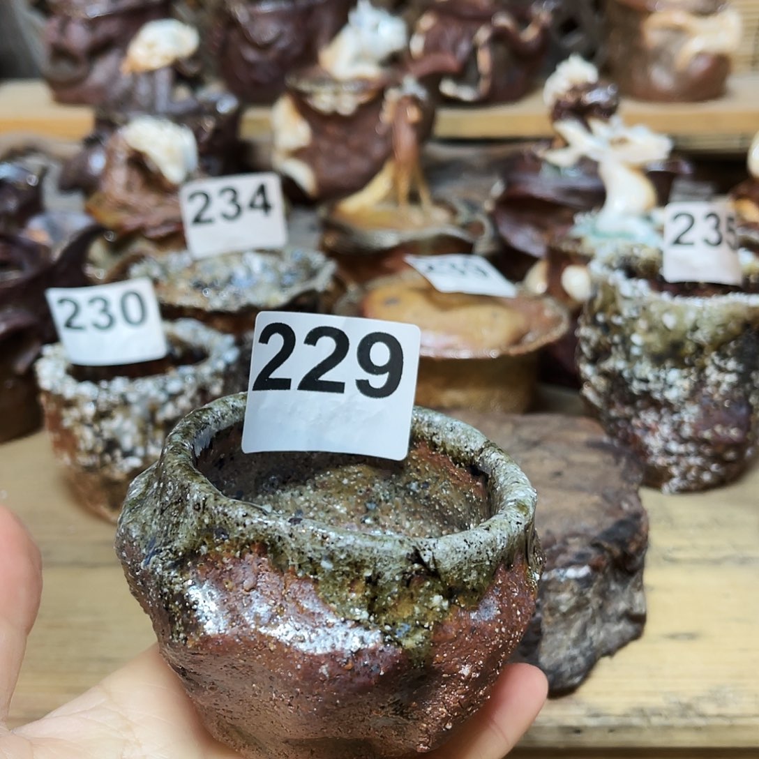 杯靑*果柴烧粗陶手捏杯