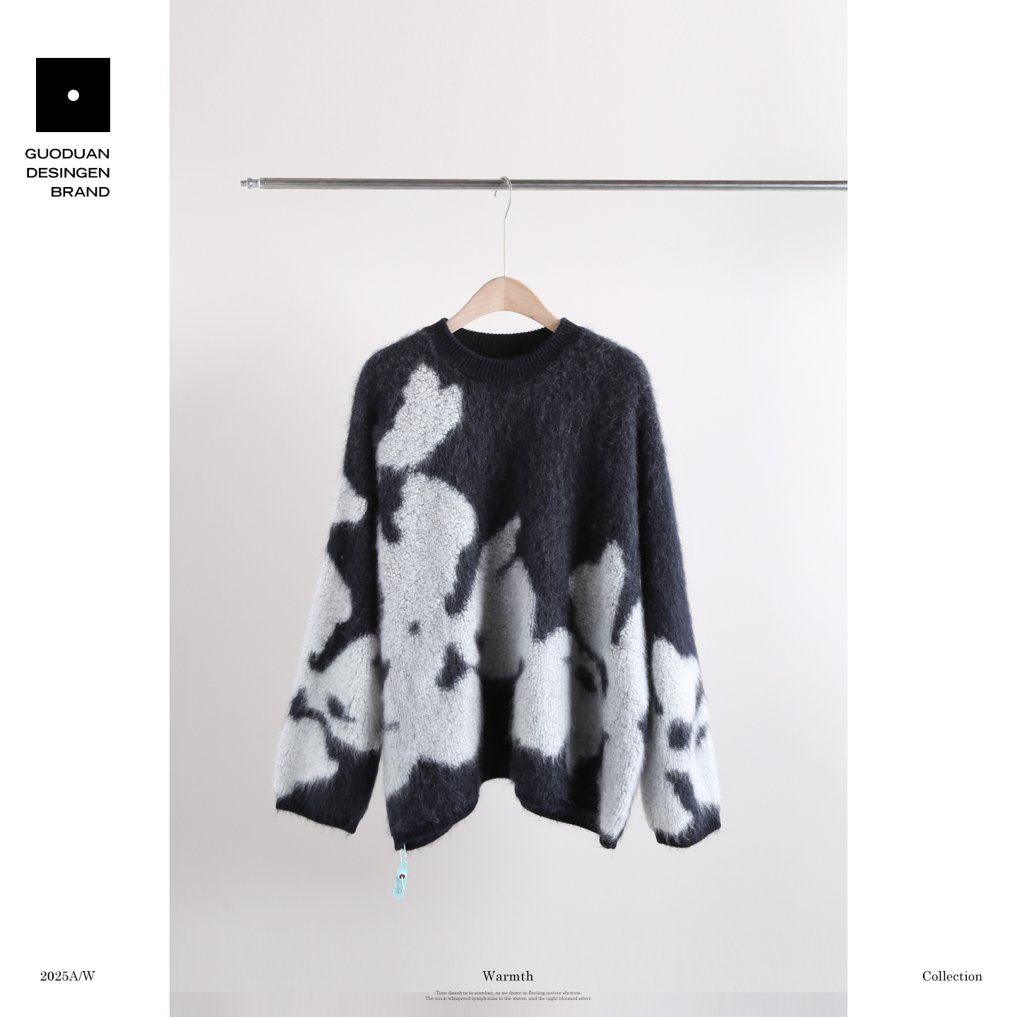 果缎 羊毛羊绒拉毛落肩宽松厚款毛衣 MJK3-K5126