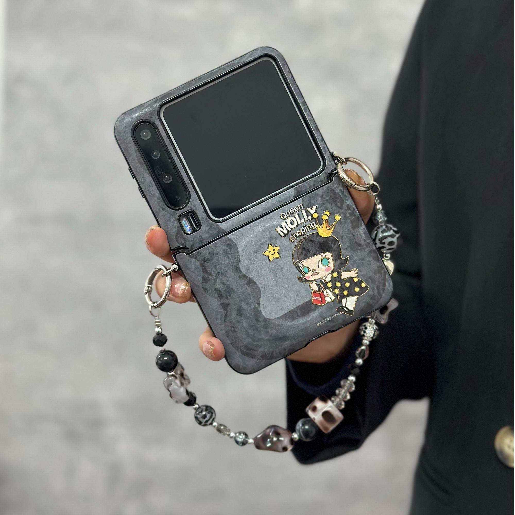 适用华为purax手机壳典藏版mixflip2斜挎pocket2女高级感黑色潮玩