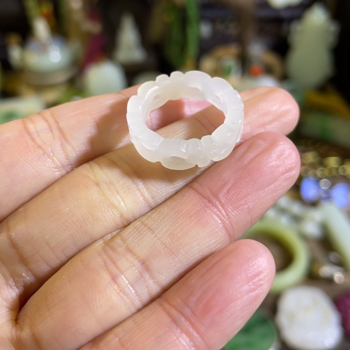 和田玉未镶嵌戒指17.3精品精品精品