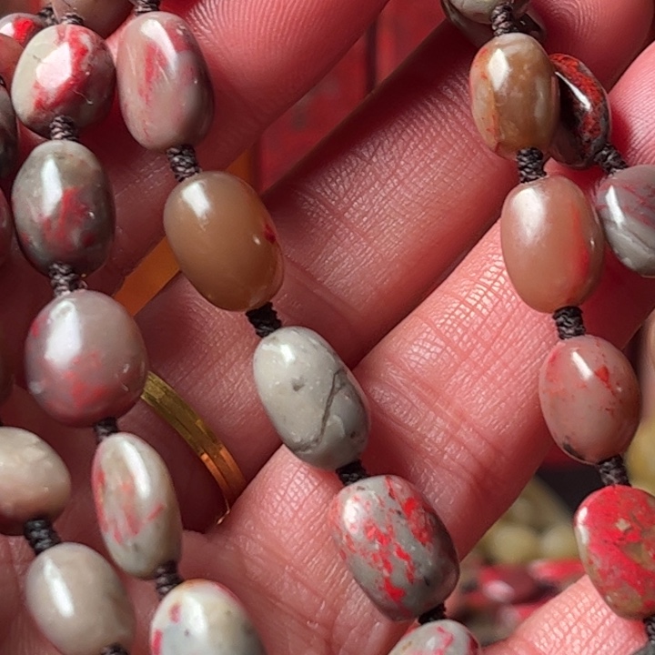 晴***读鸡血石鸡血石链子鸡血石