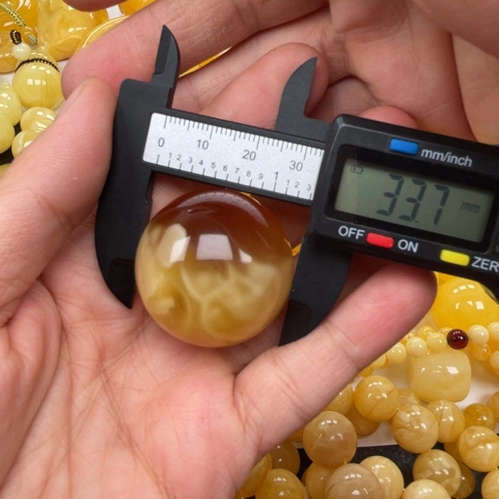 裸石蜜蜡未镶嵌蜜蜡圆珠