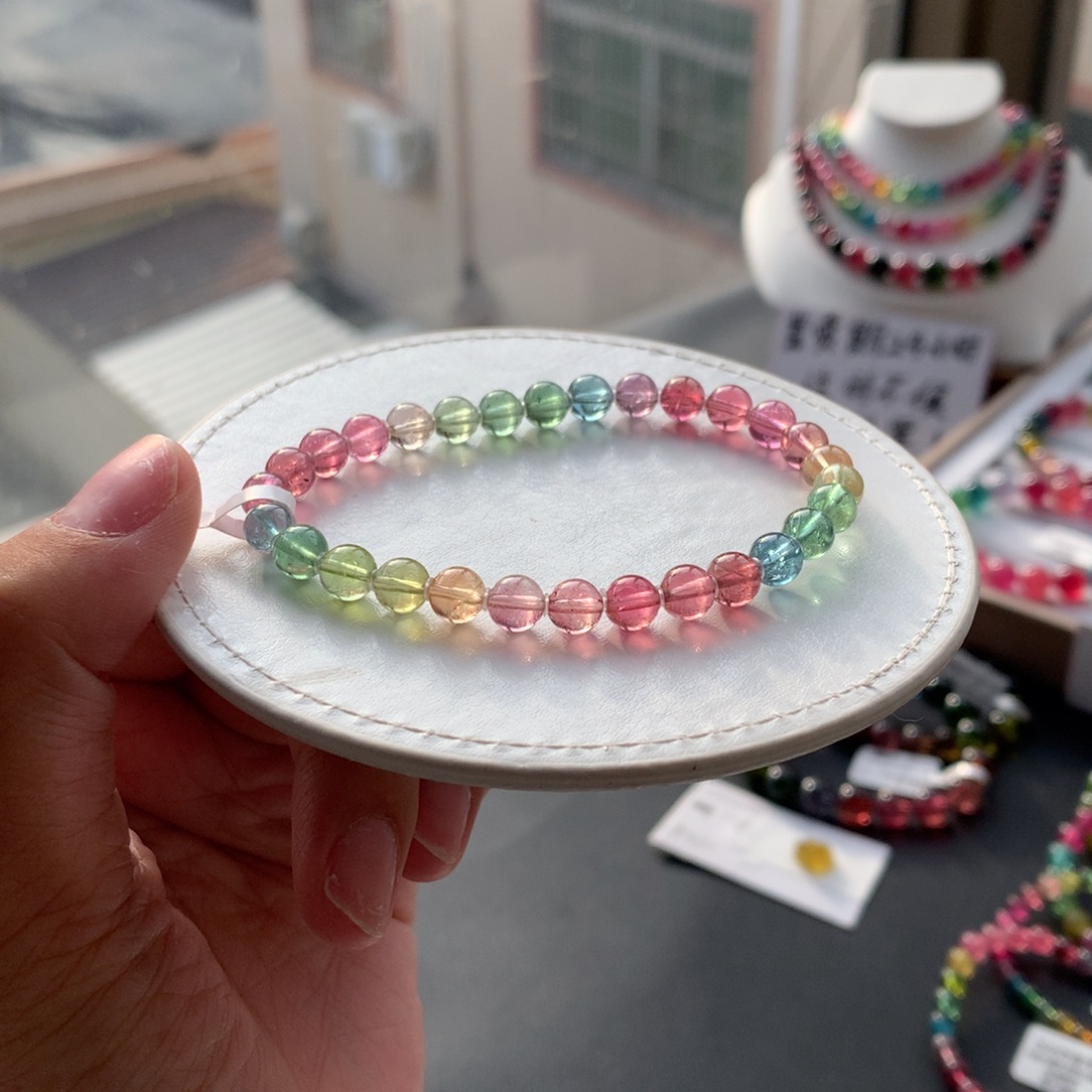 碧玺未镶嵌手链艳丽高透人鱼