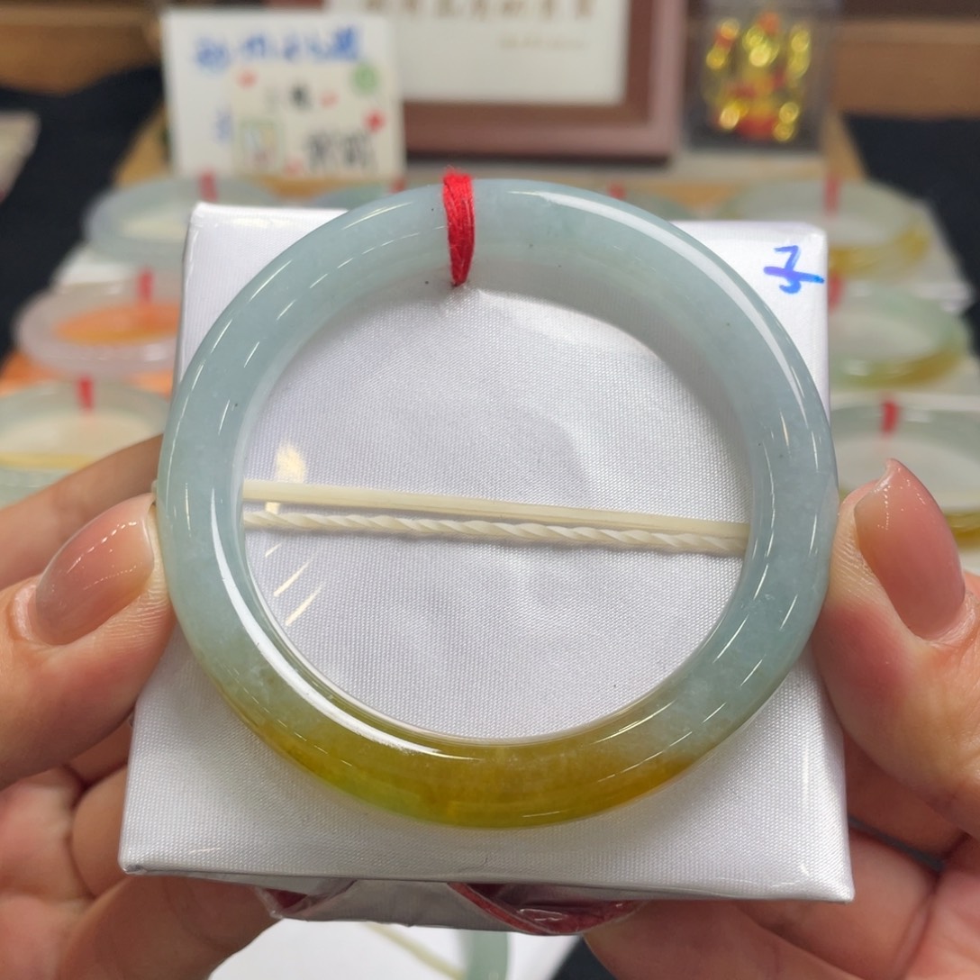 翡翠手镯未镶嵌翡翠54圆条