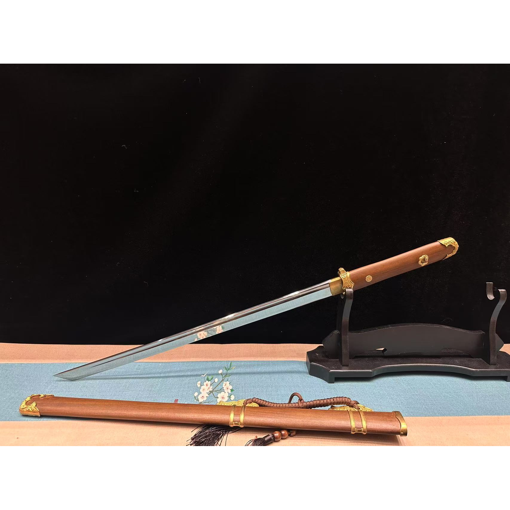 【璟天】X 素装中款唐刀 T12 镜面研磨 工艺品 未开刃