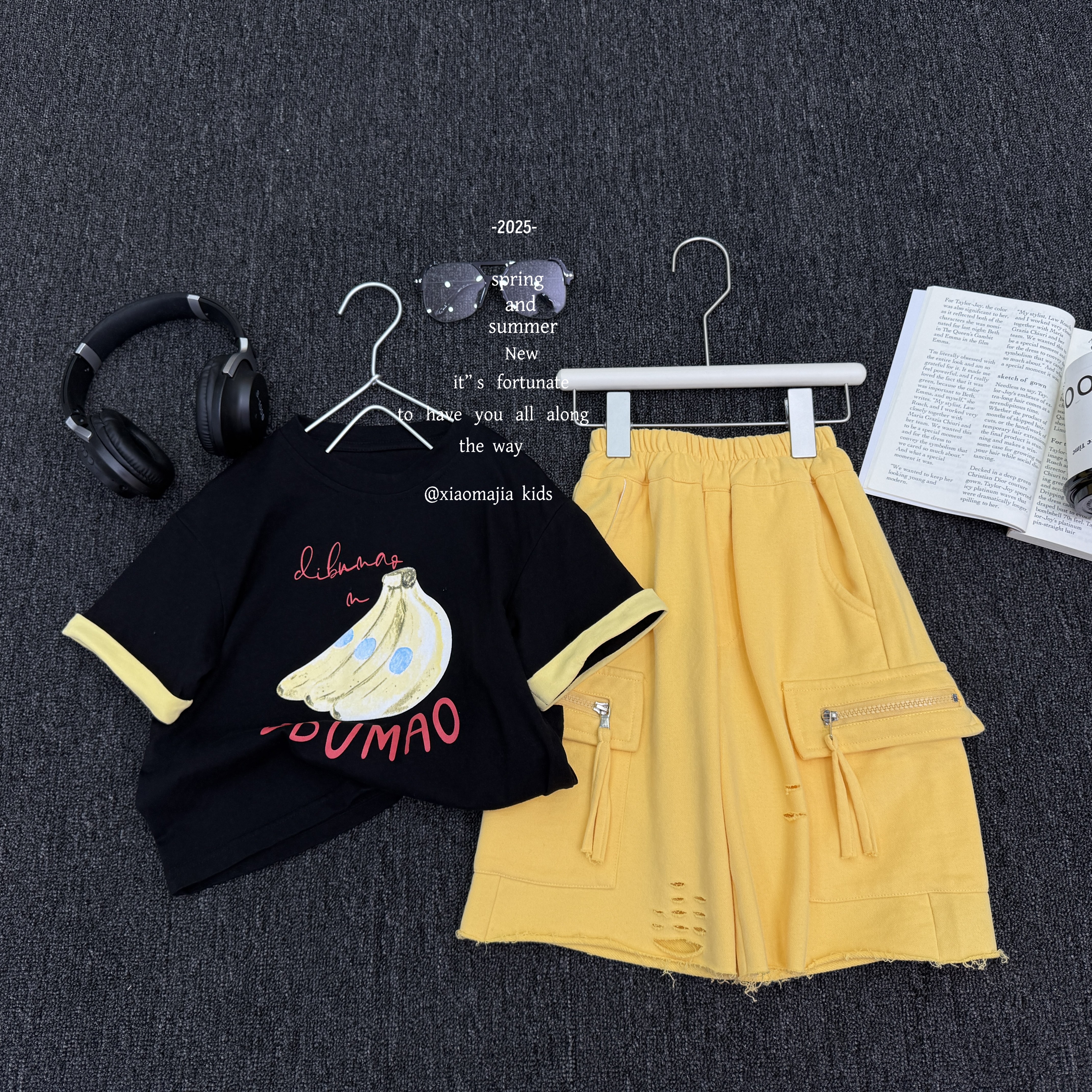 现货-儿童夏季新款时尚T恤D-5459欧若风穿搭休闲圆领宽松男童女童