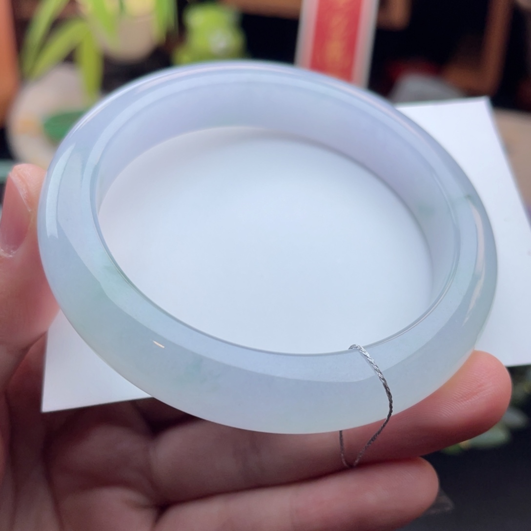 未镶嵌手镯翡翠冰胶 带紫