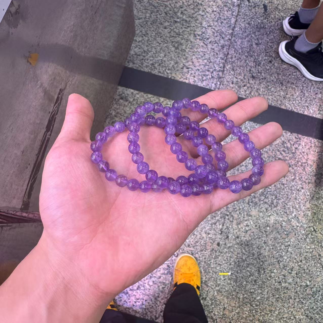 天然巴西紫水晶手串-8mm+-多样性发一