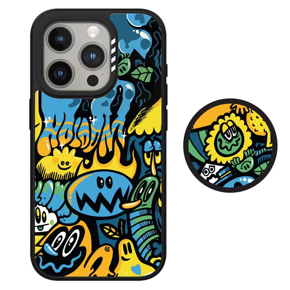 正版MOLANCANO涂鸦小怪适用苹果iPhone16promax磁吸手机壳15pm